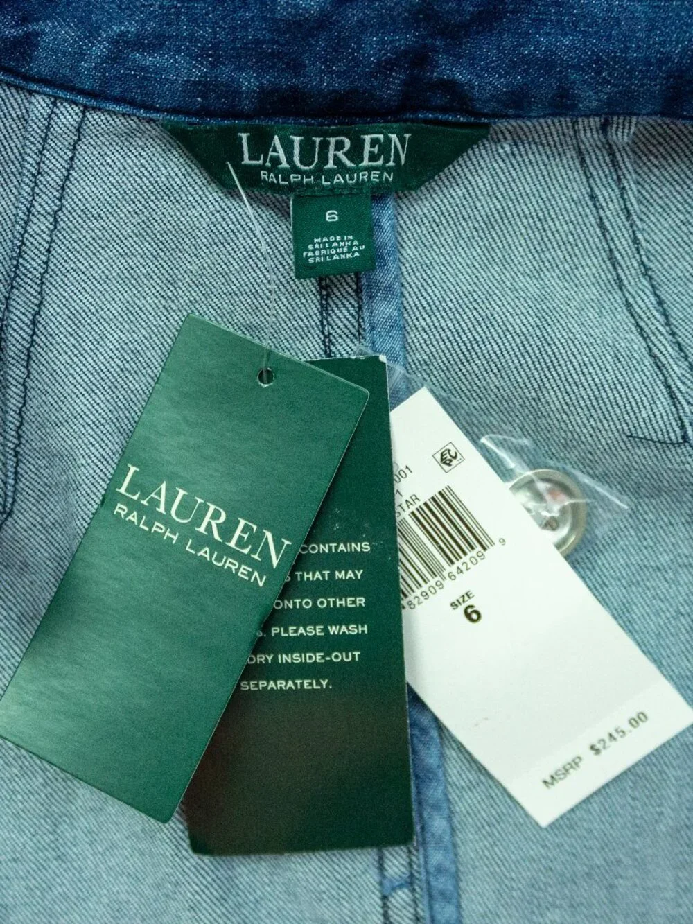 Ralph Lauren Bluestar Military Denim Jean Jacket - Picture 4 of 4